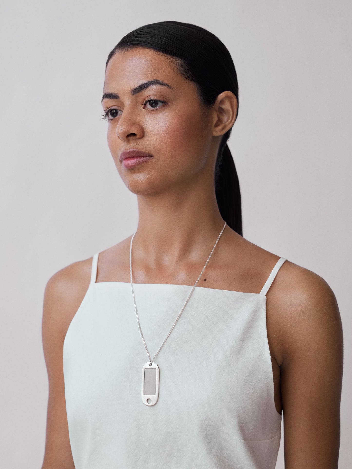 Keychain silver matte necklace
