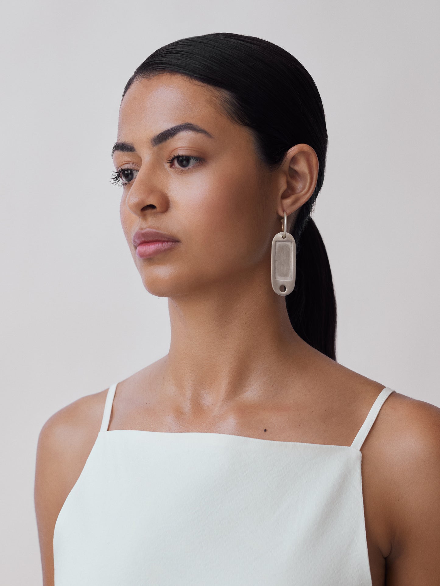 Keychain silver matte earring