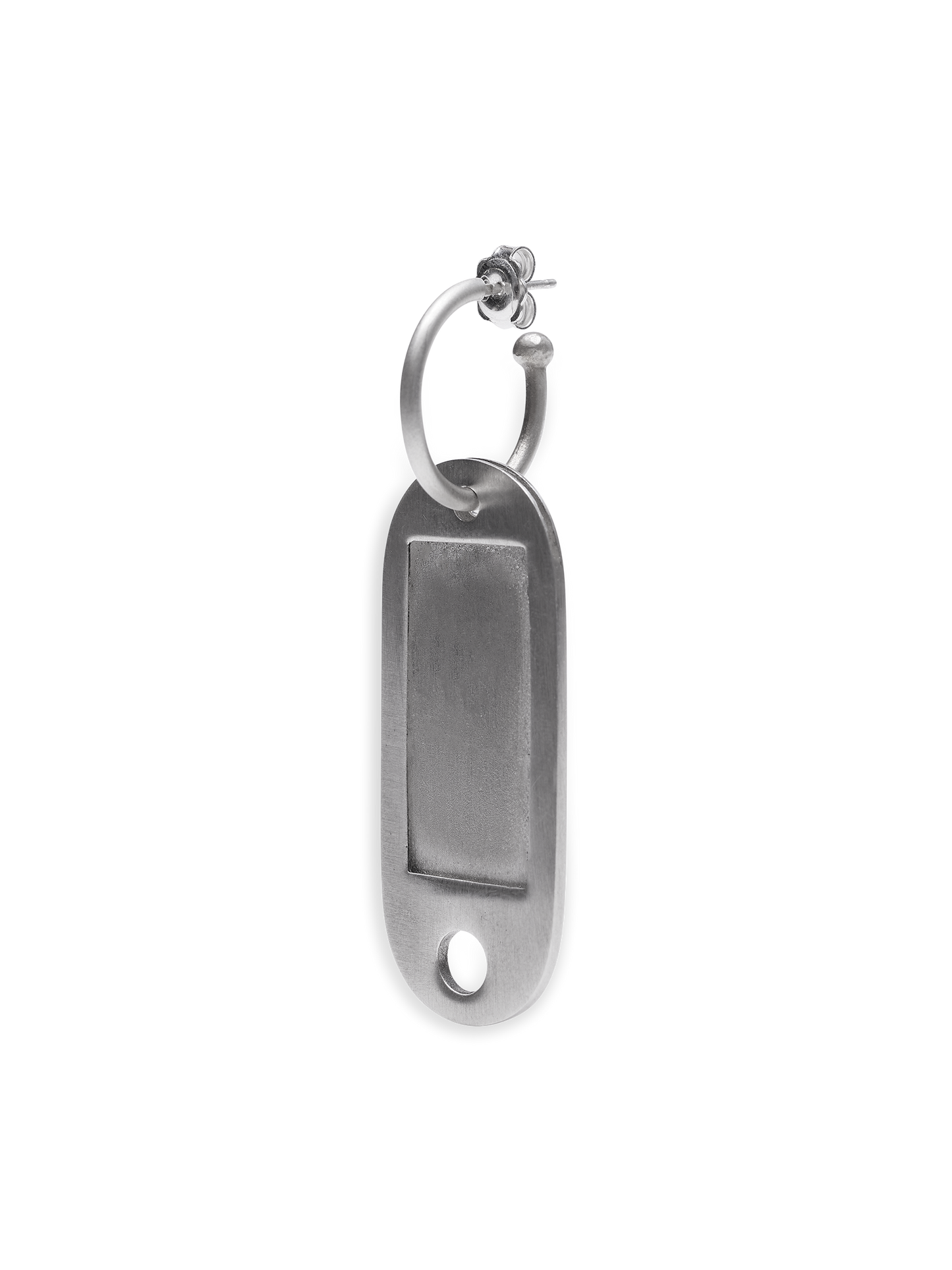 Keychain silver matte earring